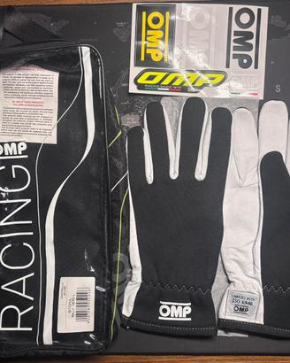 OMP Guanti da corsa rally nero e bianco