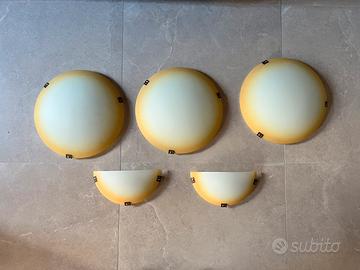 3 plafoniere diametro da 40 e 2 applique 30