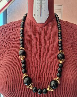 collana ventige  nero e oro