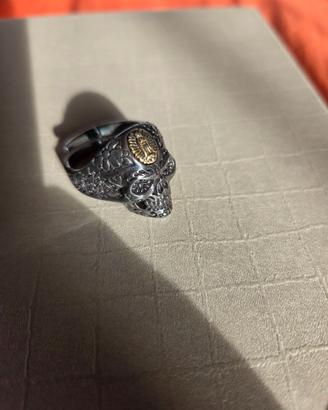 Anello teschio argento