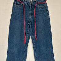 Jeans a palazzo donna, gamba larga, vita alta tg26