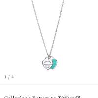 Pendente Double Heart Tag Tiffany Blue® in argento