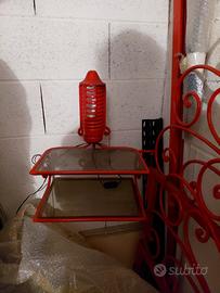 letto comodino e.lampadario ferro battuto