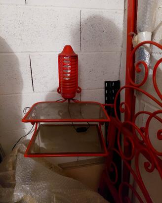 letto comodino e.lampadario ferro battuto
