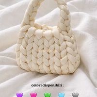 Mini bag intrecciata beige donna borsa a mano