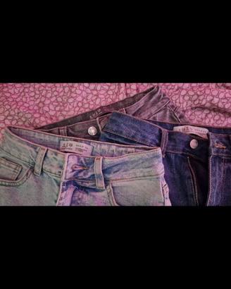 Set tre pantaloncini a vita alta