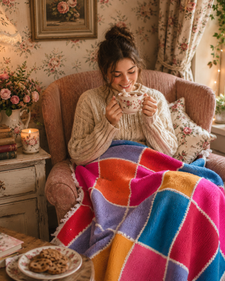 Coperta arredo - lavorata a mano - pezzo unico