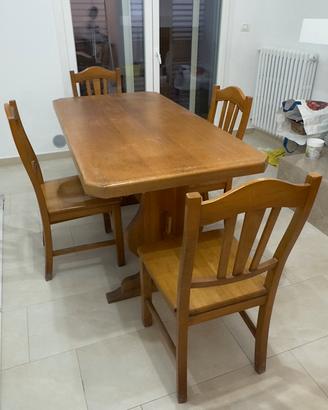 TAVOLO IN ROVERE + 6 SEDIE DA RISTRUTTURARE