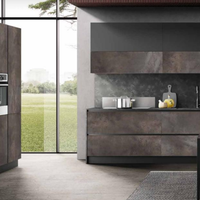 CUCINA LINEARE CON TOP IN HPL CON COLONNA MODERNA