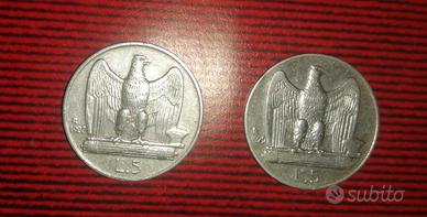 5 Lire d'argento Vitt. Em. III  anni 1927 e 1929