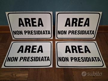 cartello area non presidiata 