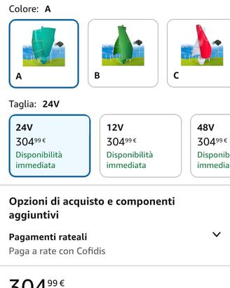 Generatore eolico in verticale 