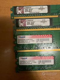 Lotto 6 RAM DDR2 Kingston e V-DATA - 8GB totali