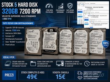 Stock 5 Hard Disk 320 GB 2,5" SATA 7200 RPM-Testat