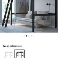 Letto soppalco ikea 140x200 + materasso e libreria