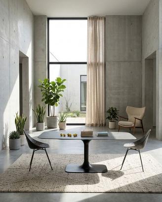 Tavolo IOTA , top in ceramica effetto pietra