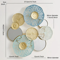 1 pezzo decorazione murale Metallo  foglia specchi