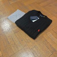 Ralph Lauren maglione a trecce nero - originale -