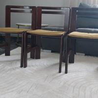 TRE SEDIE IN LEGNO MASSICCIO