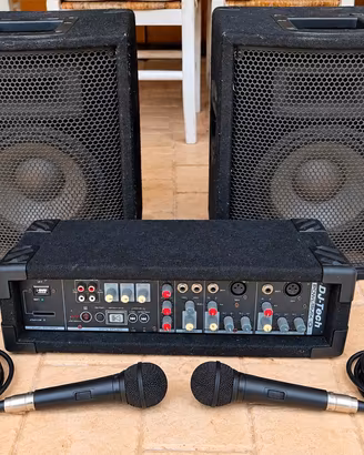 impianto audio D-TECH  completo -2 casse 