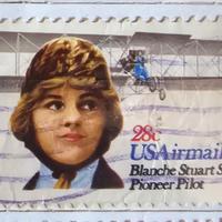 Francobollo Stati Uniti USA posta Aerea Blanche S.