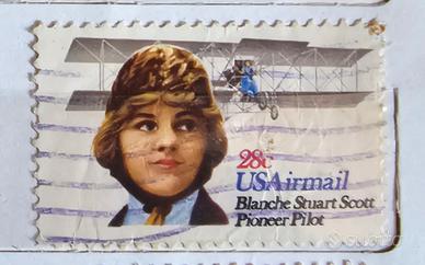 Francobollo Stati Uniti USA posta Aerea Blanche S.