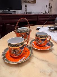 Servizio da thé giapponese dipinto a mano