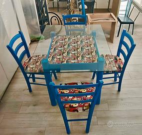Set Tavolo  + 4 Sedie Restaurate