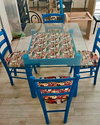 Set Tavolo  + 4 Sedie Restaurate