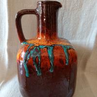 vaso/brocca ceramica policroma smaltata anni  '70