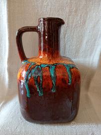 vaso/brocca ceramica policroma smaltata anni  '70