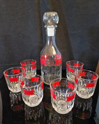Set di Caraffa e 6 Bicchieri  Vintage anni 50