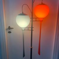 Lampada Stilnovo anni 50 ottone vetro marmo