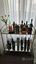 Tavolino bar oro e vetro