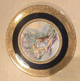 Piatto Limonges decorativo  ornamenti in Oro24K