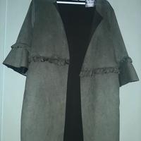 Capospalla in suede color verde militare