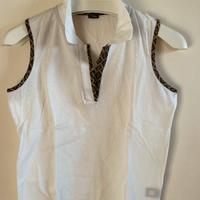 T-shirt Fendi smanicato cotone bianco