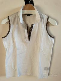 T-shirt Fendi smanicato cotone bianco