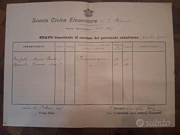 Documento scolastico, anno  1917