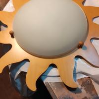 Plafoniera in legno forma di sole 