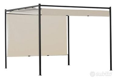 Gazebo Pergola Orientabile per Telo Ecrù 3x3mt
