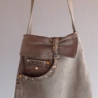 borsa in jeans grigio 