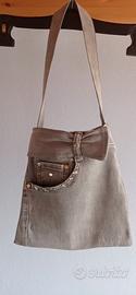 borsa in jeans grigio 