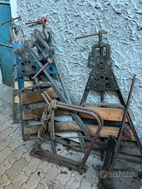 Cavalletto da lavoro con morsa ribaltabile