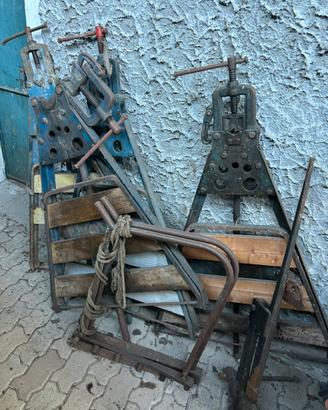 Cavalletto da lavoro con morsa ribaltabile