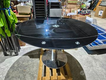 Tavolo in vetro nero apribile