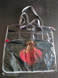 Borsa da mare per donna con cagnolino