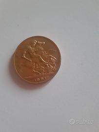 moneta placcata oro regina vittoria