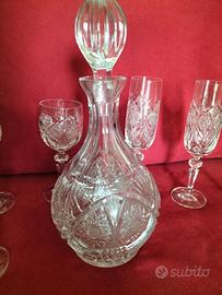 Set bicchieri e caraffa in cristallo 