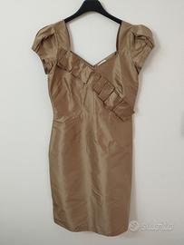 Abito donna dorato Max&Co taglia 44 100% seta